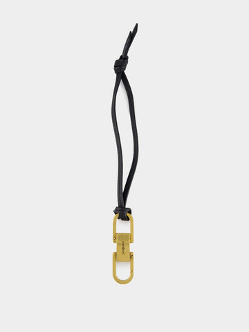 Kiss Kiss Key Chain in Black and Gold