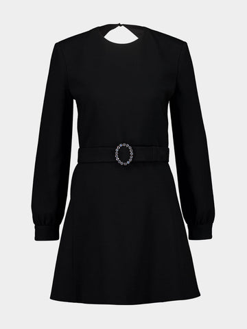 Backless Mini Dress in Black Sable