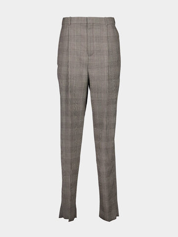 Noir et Marron Prince of Wales Wool Pants