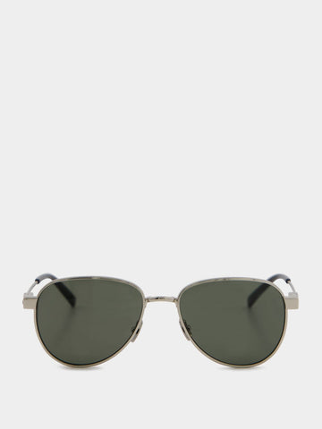 Silver & Grey YSL 722 Metal Sunglasses