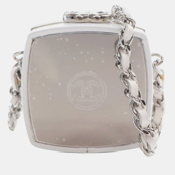 Patent Goatskin Make-Up Box Clutch With Chain
