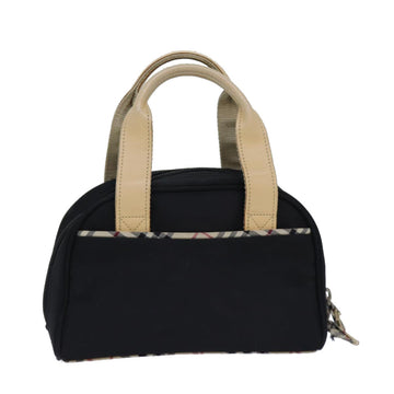 Burberry Nova Check Hand Bag Nylon Black Auth 83319