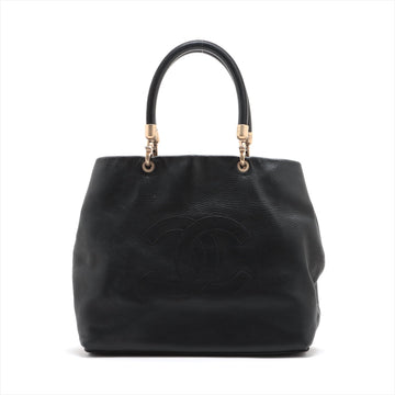 Top Quality Chanel Coco Leather S Tote Bag Black Gold  8th