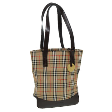 Burberry Nova Check Tote Bag Canvas Beige Auth 83420