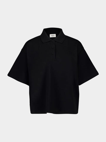 Black Cassandre Polo Shirt in Piqué