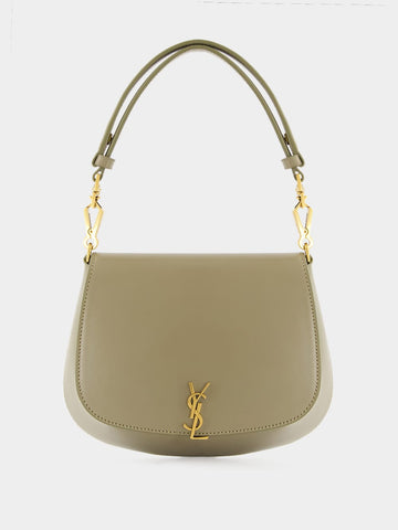 Mini Voltaire Top Handle Bag in Strong Moss Leather