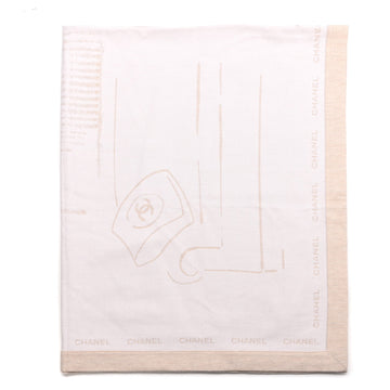 Wool Silk Lightweight Throw Blanket Beige