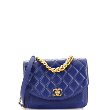 CHANEL Chain Handle Flap Bag Quilted Calfskin with Caviar Small