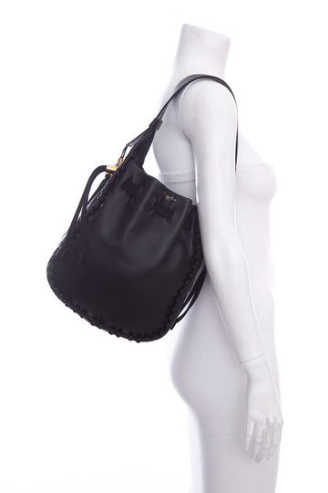 Dior 2023  Black Hobo Bucket Handbag in Leather