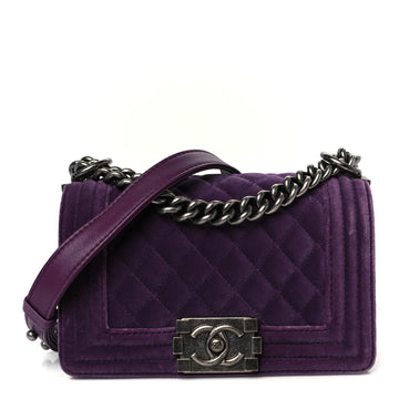 Velvet Quilted Small Boy Flap Purple