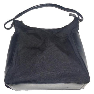 Gucci New Black Leather Nylon Fabric Shoulder Bag