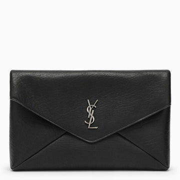 Men's Cassandre Large Envelope Clutch Bag With Logo in Black | 778181AACIA