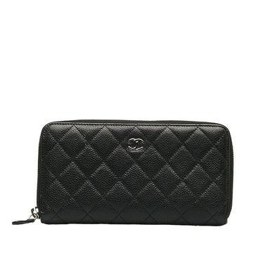 Top Quality Chanel Matrases Coco Round Long Wallet Black Leather S  Chanel