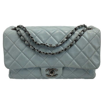 Top Quality Chanel - Baby Blue Seasonal CC Jumbo Single New - Leather / Ruthenium Hardware