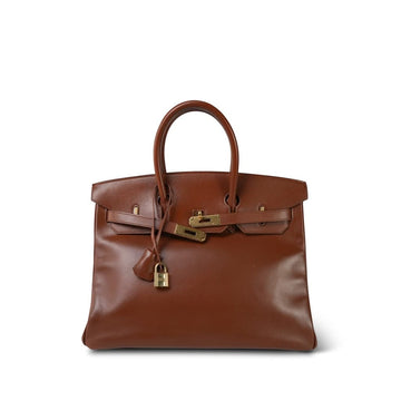Birkin 35 Noisette Box leather  E Square Stamp