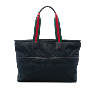 Diaper Web Strap Tote GG Canvas Large