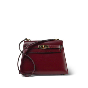 Mini Kelly 20 Rouge H Box leather  R Circle Stamp