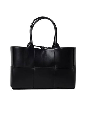 Luxury Bottega Veneta Arco Intrecciato Small Tote Bag Black