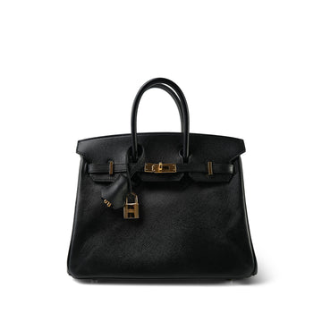Birkin 25 Black leather  R Square Stamp