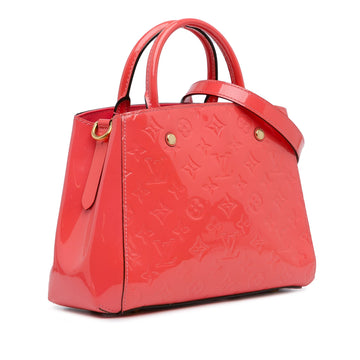 Red Louis Vuitton Monogram Vernis Montaigne BB Satchel
