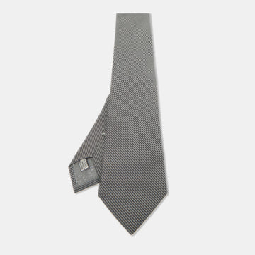 Dior Homme Grey Patterned Silk Classic Tie