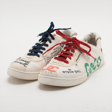 Top Quality Chanel Coco Leather/canvas  Leather Trainers 44 Men White G34878
