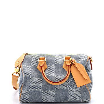 Speedy Bandouliere Bag 3D Damier Giant Denim 25