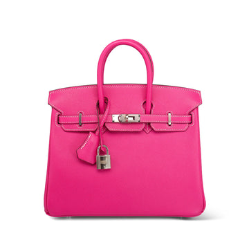 Birkin 25 Rose Tyrien leather Palladium Plated Q Square Stamp