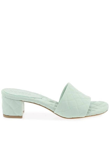 Luxury Bottega Veneta Amy Intrecciato Motif Leather Mule Heel Mint