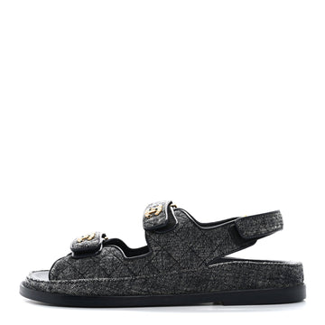 Velvet Velcro Dad Sandals 38.5 Grey