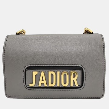 Christian Grey Calfskin Medium J'adior Flap Bag