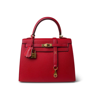 Kelly Sellier 25 Rouge Casaque leather  X Stamp