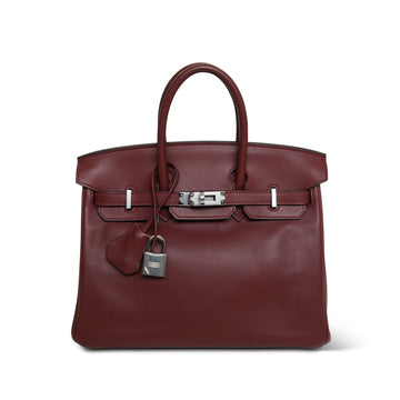 Birkin 25 Rouge H Veau leather Palladium Plated C Stamp