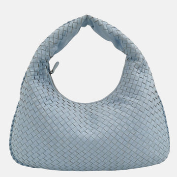 Bottega Veneta Veneta Hobo Medium Baby Blue Intrecciato Leather Bag 43cm