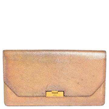 Iridescent Pink Crackled Leather 58 Clutch