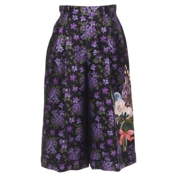 Gucci floral jacquard embroidery patch culotte shorts