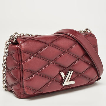 Louis Vuitton Bordeaux Malletage Leather Go-14 Pm Bag