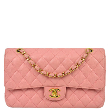 Top Quality Chanel 2004-2005 Classic Double Flap Medium Pink Leather