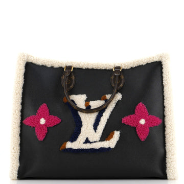 OnTheGo Tote Leather and Monogram Teddy Shearling GM