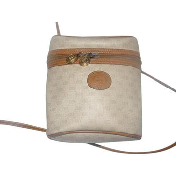 Gucci Camel On Ivory Micro G Print Cylindrical Cross Body Purse