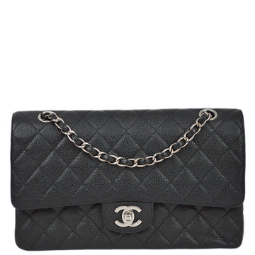 Top Quality Chanel Black Leather Medium Classic Double Flap Shoulder Bag