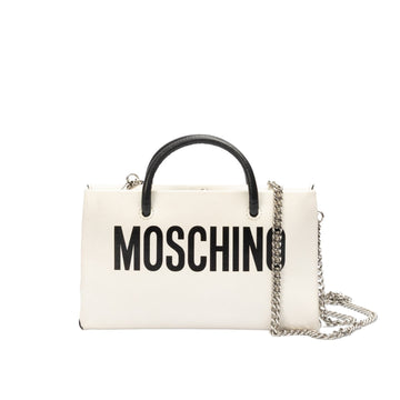 Moschino White Leather Shoulder Bag