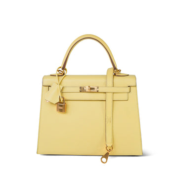 Kelly Sellier 25 Jaune Poussin leather  Z Stamp