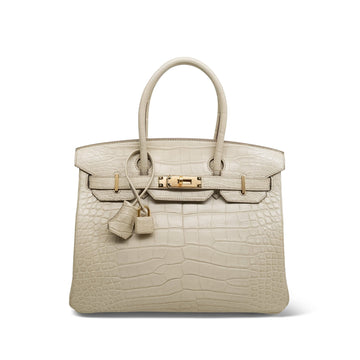 Birkin 30 Beton Missippian Alligator  R Square Stamp