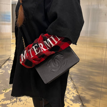 Chanel Leather leather double c logo wallet on chain