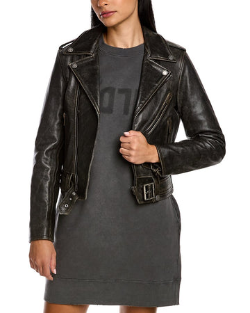 Golden Goose Leather Bike Jacket
