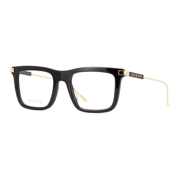Gucci Eyeglasses Square Full Rim, Havana Frame and Clear Demo Lenses Lens GG1438O002