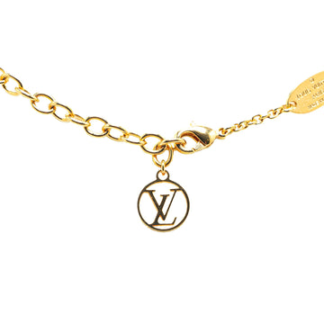 Gold Louis Vuitton Gold Plated Bicolor Collier L to V Pendant Necklace