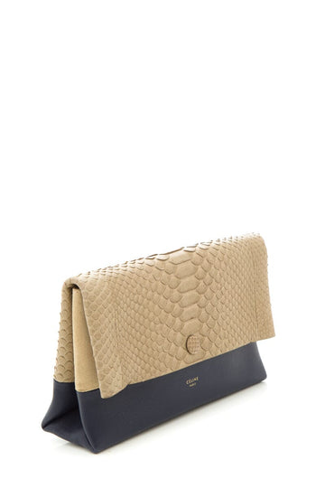 Celine Navy & Beige Leather Pouch