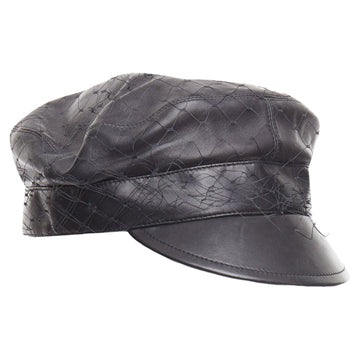 Dior Arty soft leather mesh veil CD bee lined newsboy hat